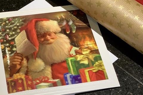 Christmas card of Santa