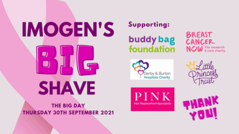 Imogen's BIG shave fundraiser poster