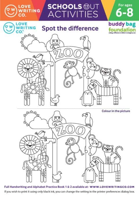 spot the difference activity sheet
